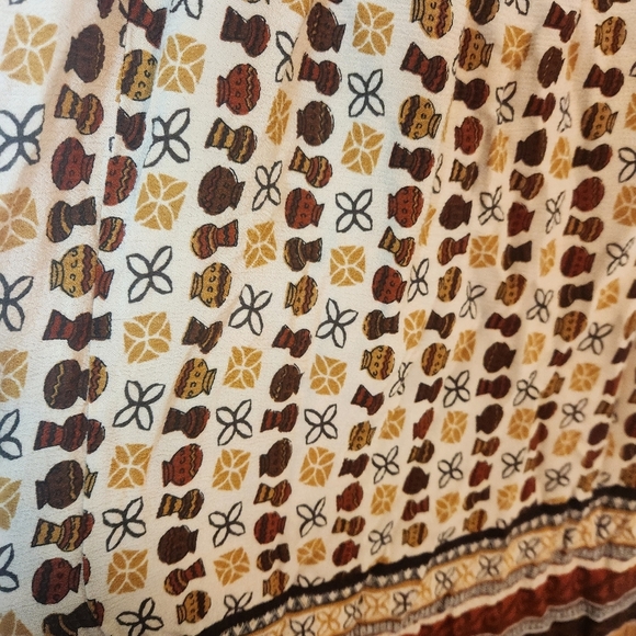 Vintage Made In USA Midi Length Pull-on Skirt Size Medium Tribal Africa Boho - Picture 14 of 16